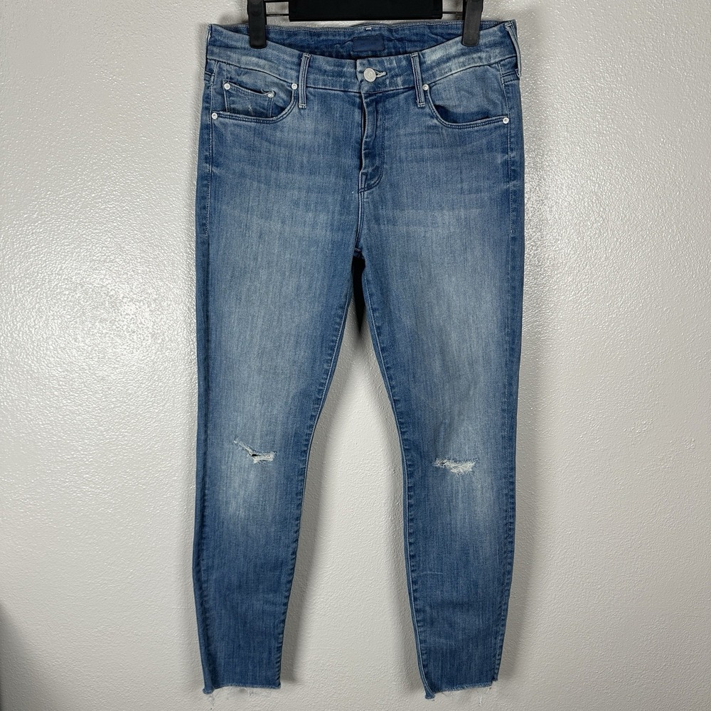 MOTHER‎ Looker Ankle Fray Distressed Raw Hem Jeans After All These Years Size 29